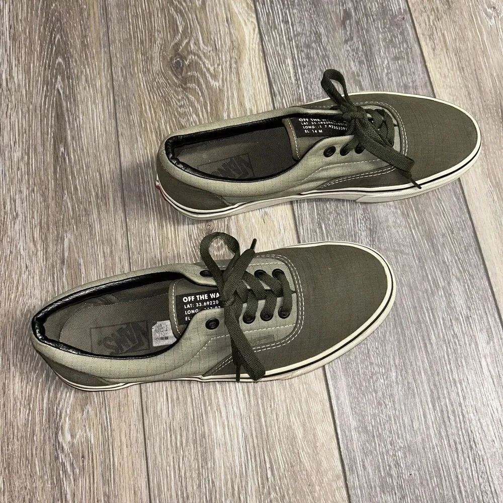 VANS Classic Off The Wall Old Skool Size M 8.5 / W 10 Olive Green Sneaker Shoes